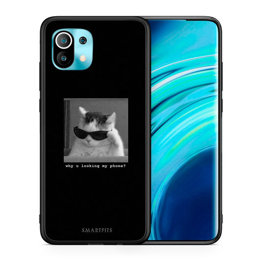 Θήκη Xiaomi Mi 11 Meme Cat από τη Smartfits με σχέδιο στο πίσω μέρος και μαύρο περίβλημα | Xiaomi Mi 11 Meme Cat case with colorful back and black bezels