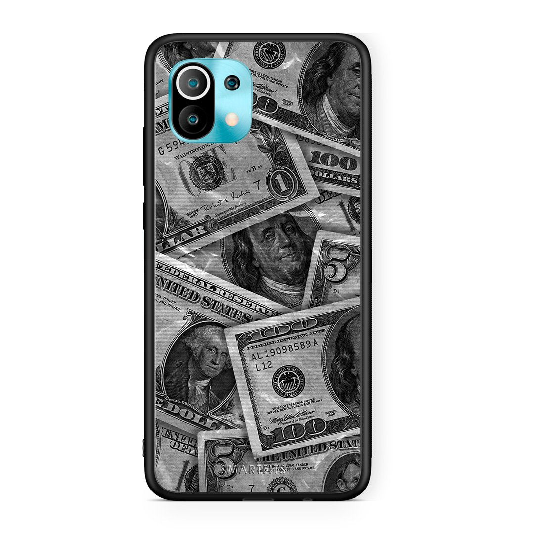 Xiaomi Mi 11 Money Dollars θήκη από τη Smartfits με σχέδιο στο πίσω μέρος και μαύρο περίβλημα | Smartphone case with colorful back and black bezels by Smartfits