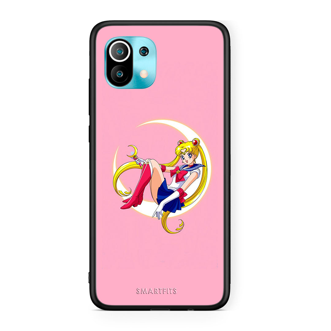 Xiaomi Mi 11 Moon Girl θήκη από τη Smartfits με σχέδιο στο πίσω μέρος και μαύρο περίβλημα | Smartphone case with colorful back and black bezels by Smartfits