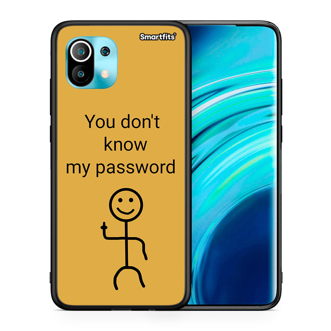 Θήκη Xiaomi Mi 11 My Password από τη Smartfits με σχέδιο στο πίσω μέρος και μαύρο περίβλημα | Xiaomi Mi 11 My Password case with colorful back and black bezels