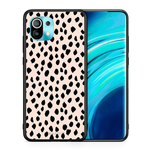 Θήκη Xiaomi Mi 11 New Polka Dots από τη Smartfits με σχέδιο στο πίσω μέρος και μαύρο περίβλημα | Xiaomi Mi 11 New Polka Dots case with colorful back and black bezels
