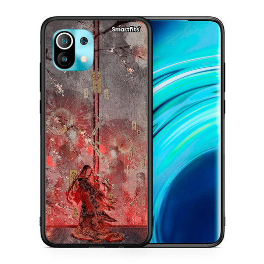 Θήκη Xiaomi Mi 11 Nezuko Kamado από τη Smartfits με σχέδιο στο πίσω μέρος και μαύρο περίβλημα | Xiaomi Mi 11 Nezuko Kamado case with colorful back and black bezels