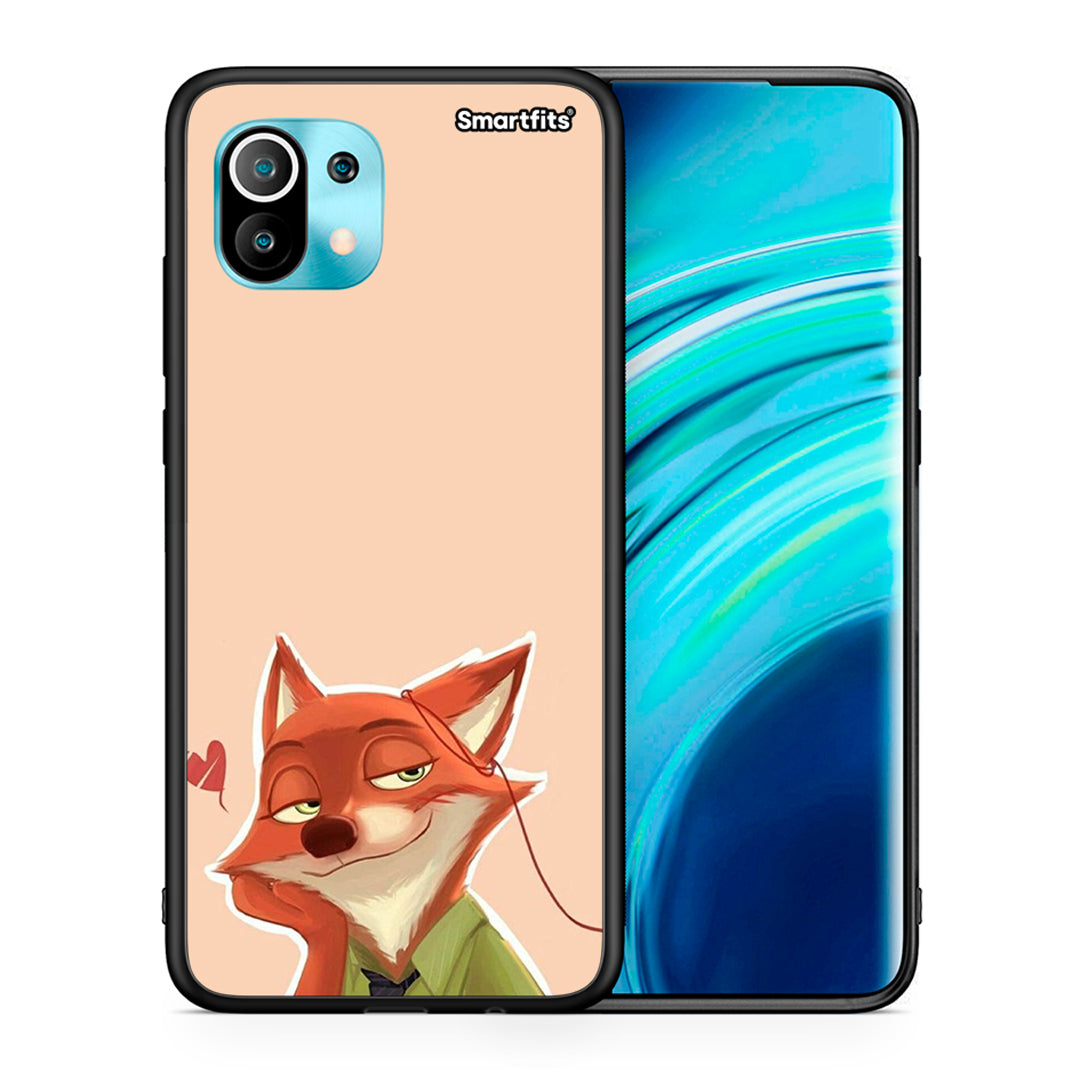 Θήκη Xiaomi Mi 11 Nick Wilde And Judy Hopps Love 1 από τη Smartfits με σχέδιο στο πίσω μέρος και μαύρο περίβλημα | Xiaomi Mi 11 Nick Wilde And Judy Hopps Love 1 case with colorful back and black bezels
