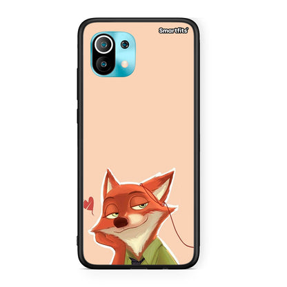 Xiaomi Mi 11 Nick Wilde And Judy Hopps Love 1 θήκη από τη Smartfits με σχέδιο στο πίσω μέρος και μαύρο περίβλημα | Smartphone case with colorful back and black bezels by Smartfits