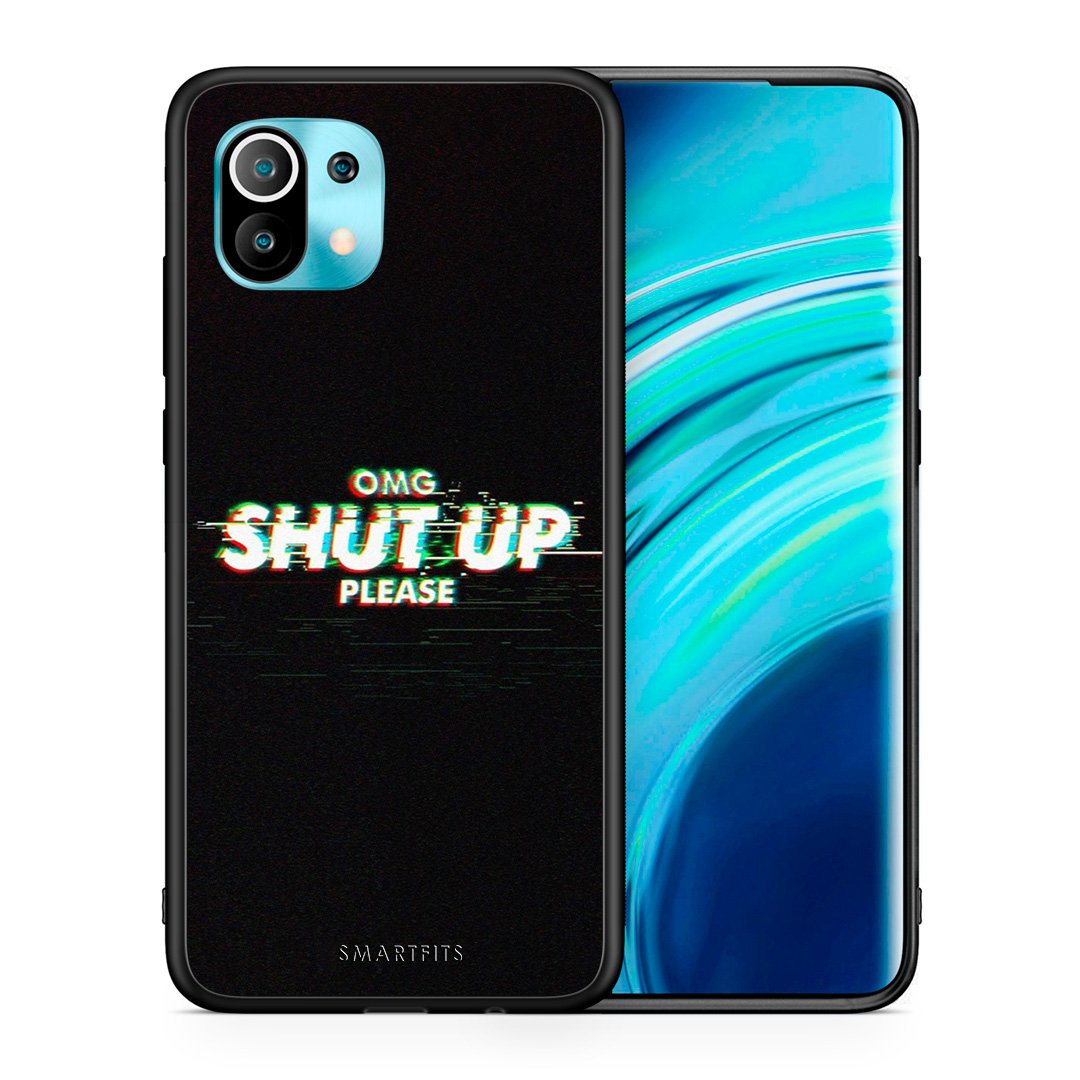 Θήκη Xiaomi Mi 11 OMG ShutUp από τη Smartfits με σχέδιο στο πίσω μέρος και μαύρο περίβλημα | Xiaomi Mi 11 OMG ShutUp case with colorful back and black bezels
