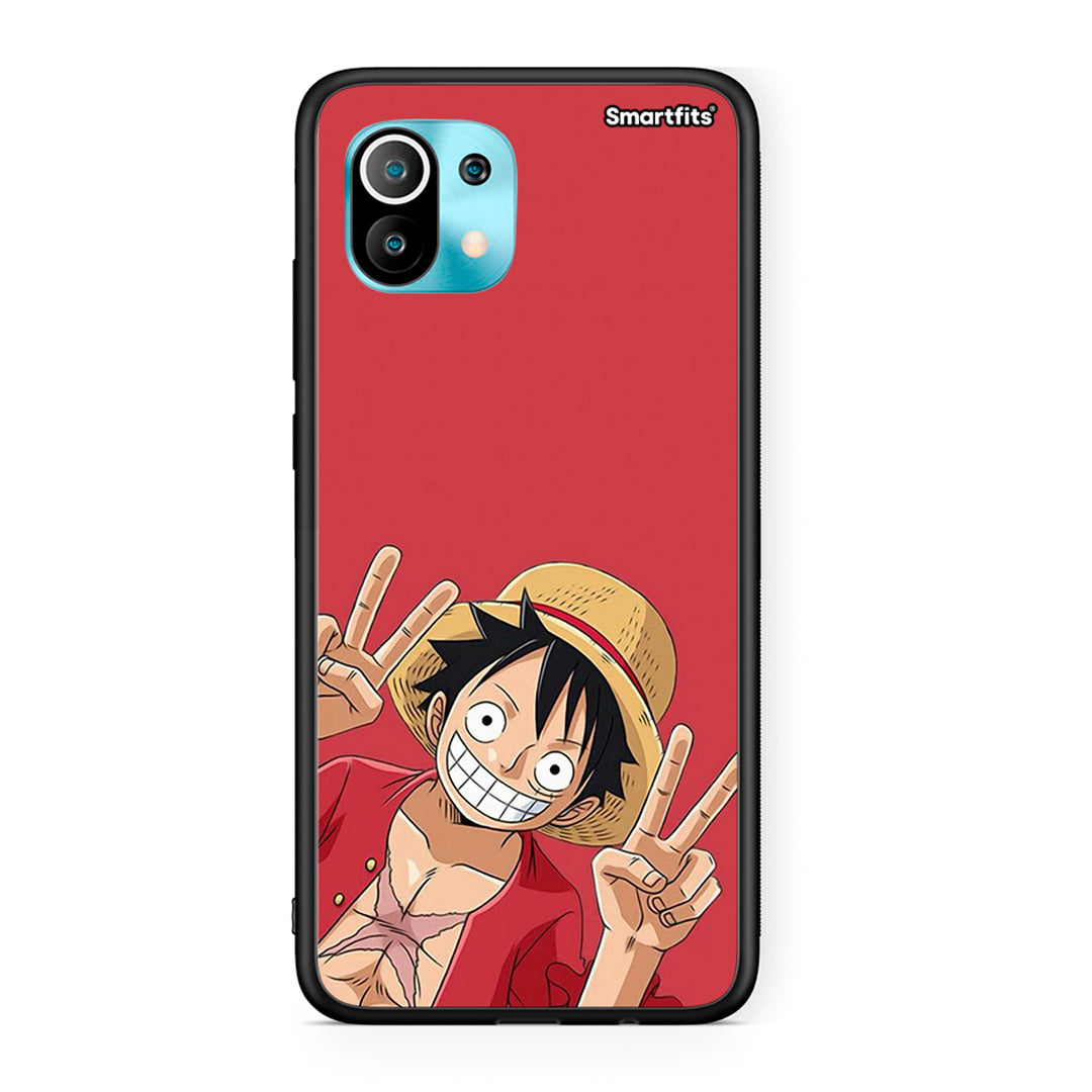 Xiaomi Mi 11 Pirate Luffy Θήκη από τη Smartfits με σχέδιο στο πίσω μέρος και μαύρο περίβλημα | Smartphone case with colorful back and black bezels by Smartfits