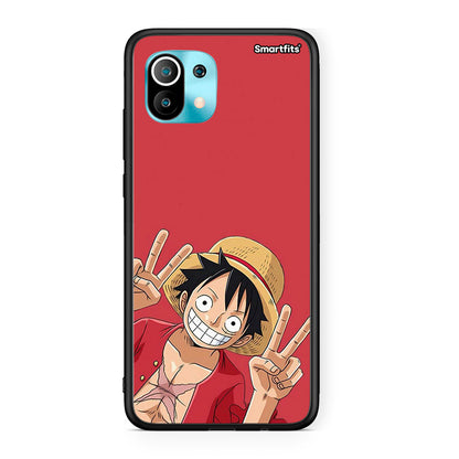 Xiaomi Mi 11 Pirate Luffy Θήκη από τη Smartfits με σχέδιο στο πίσω μέρος και μαύρο περίβλημα | Smartphone case with colorful back and black bezels by Smartfits