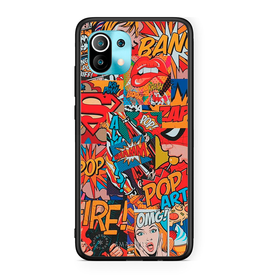 Xiaomi Mi 11 PopArt OMG θήκη από τη Smartfits με σχέδιο στο πίσω μέρος και μαύρο περίβλημα | Smartphone case with colorful back and black bezels by Smartfits