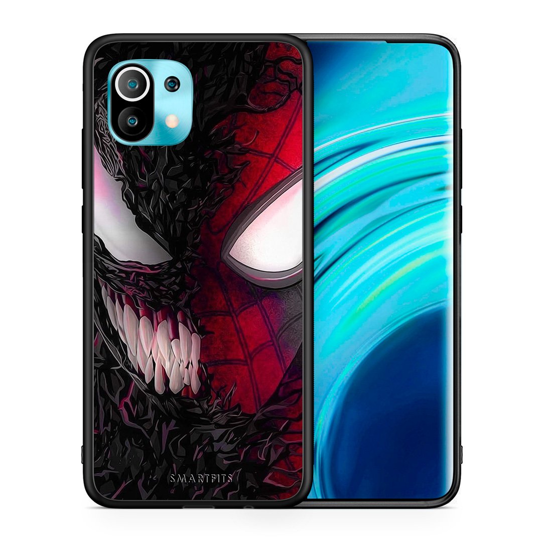 Θήκη Xiaomi Mi 11 SpiderVenom PopArt από τη Smartfits με σχέδιο στο πίσω μέρος και μαύρο περίβλημα | Xiaomi Mi 11 SpiderVenom PopArt case with colorful back and black bezels