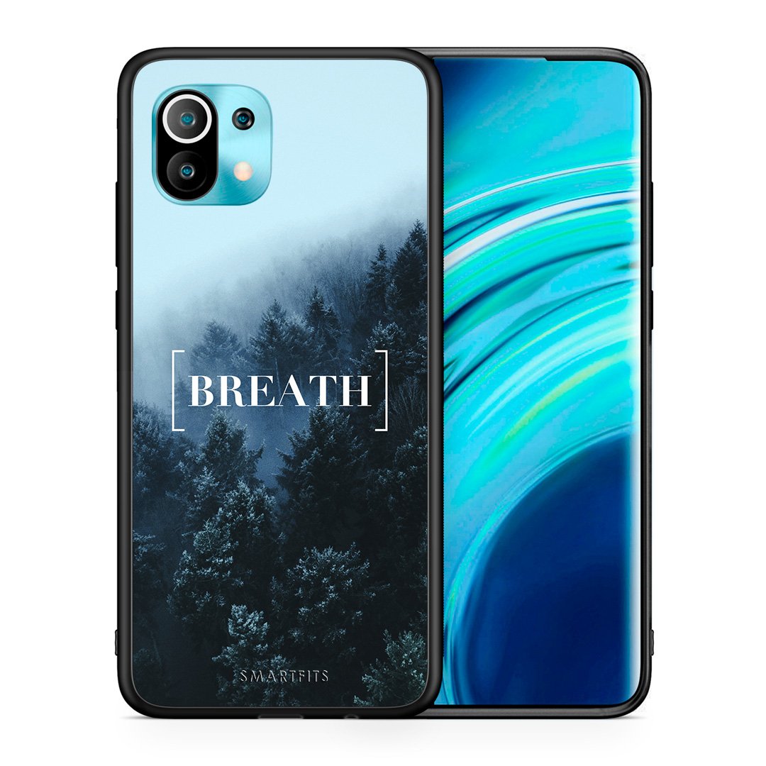 Θήκη Xiaomi Mi 11 Breath Quote από τη Smartfits με σχέδιο στο πίσω μέρος και μαύρο περίβλημα | Xiaomi Mi 11 Breath Quote case with colorful back and black bezels