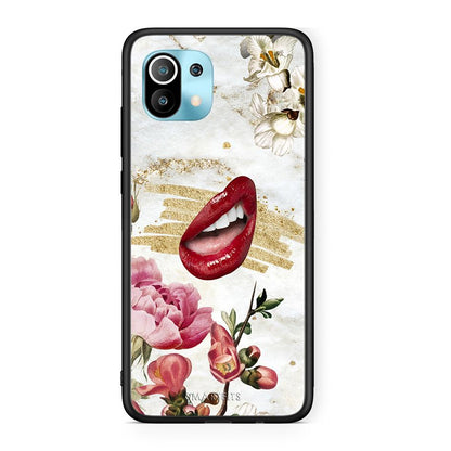 Xiaomi Mi 11 Red Lips θήκη από τη Smartfits με σχέδιο στο πίσω μέρος και μαύρο περίβλημα | Smartphone case with colorful back and black bezels by Smartfits
