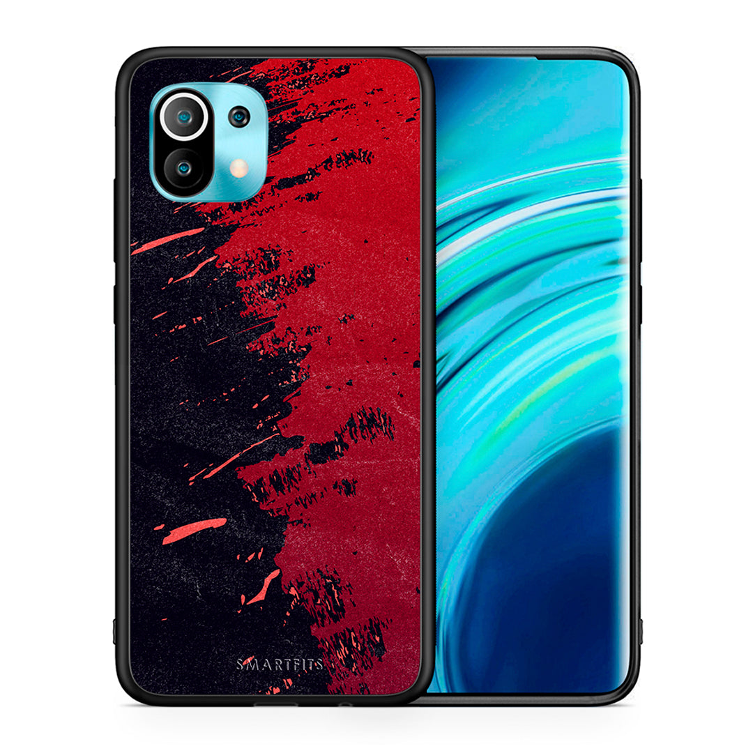 Θήκη Αγίου Βαλεντίνου Xiaomi Mi 11 Red Paint από τη Smartfits με σχέδιο στο πίσω μέρος και μαύρο περίβλημα | Xiaomi Mi 11 Red Paint case with colorful back and black bezels