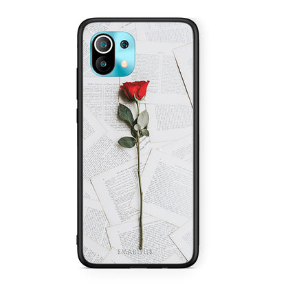 Xiaomi Mi 11 Red Rose θήκη από τη Smartfits με σχέδιο στο πίσω μέρος και μαύρο περίβλημα | Smartphone case with colorful back and black bezels by Smartfits