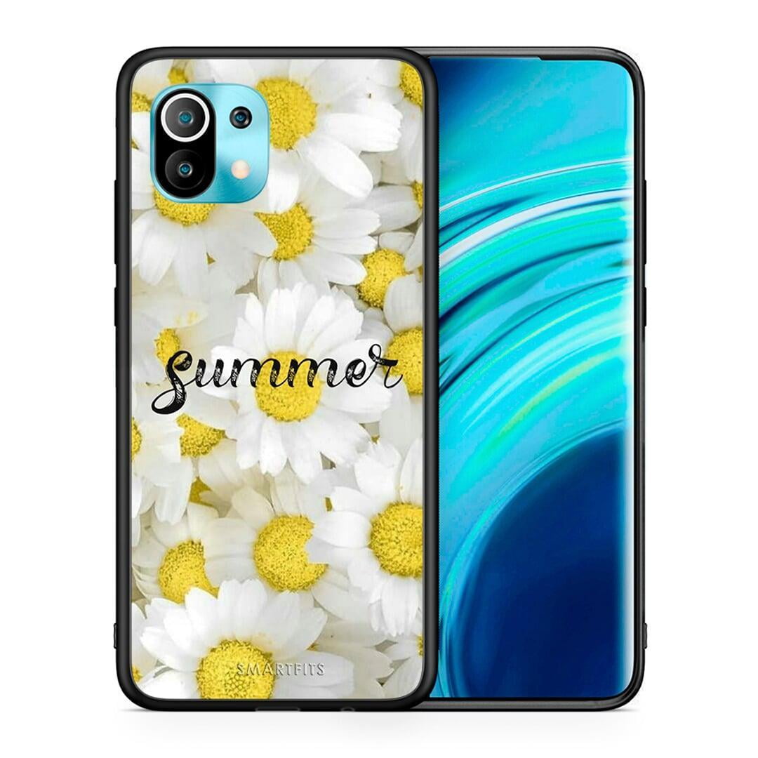 Θήκη Xiaomi Mi 11 Summer Daisies από τη Smartfits με σχέδιο στο πίσω μέρος και μαύρο περίβλημα | Xiaomi Mi 11 Summer Daisies case with colorful back and black bezels