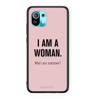 Xiaomi Mi 11 Superpower Woman θήκη από τη Smartfits με σχέδιο στο πίσω μέρος και μαύρο περίβλημα | Smartphone case with colorful back and black bezels by Smartfits