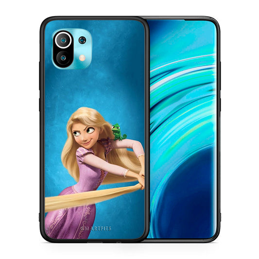 Θήκη Αγίου Βαλεντίνου Xiaomi Mi 11 Tangled 2 από τη Smartfits με σχέδιο στο πίσω μέρος και μαύρο περίβλημα | Xiaomi Mi 11 Tangled 2 case with colorful back and black bezels