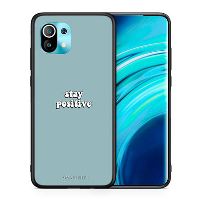 Θήκη Xiaomi Mi 11 Positive Text από τη Smartfits με σχέδιο στο πίσω μέρος και μαύρο περίβλημα | Xiaomi Mi 11 Positive Text case with colorful back and black bezels