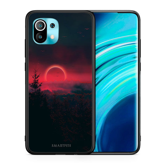 Θήκη Xiaomi Mi 11 Sunset Tropic από τη Smartfits με σχέδιο στο πίσω μέρος και μαύρο περίβλημα | Xiaomi Mi 11 Sunset Tropic case with colorful back and black bezels