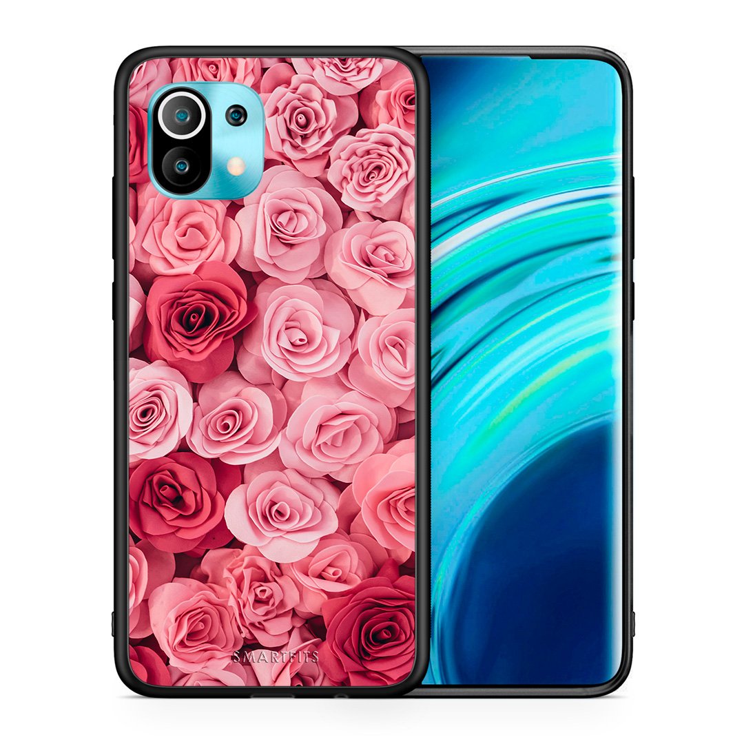 Θήκη Xiaomi Mi 11 RoseGarden Valentine από τη Smartfits με σχέδιο στο πίσω μέρος και μαύρο περίβλημα | Xiaomi Mi 11 RoseGarden Valentine case with colorful back and black bezels