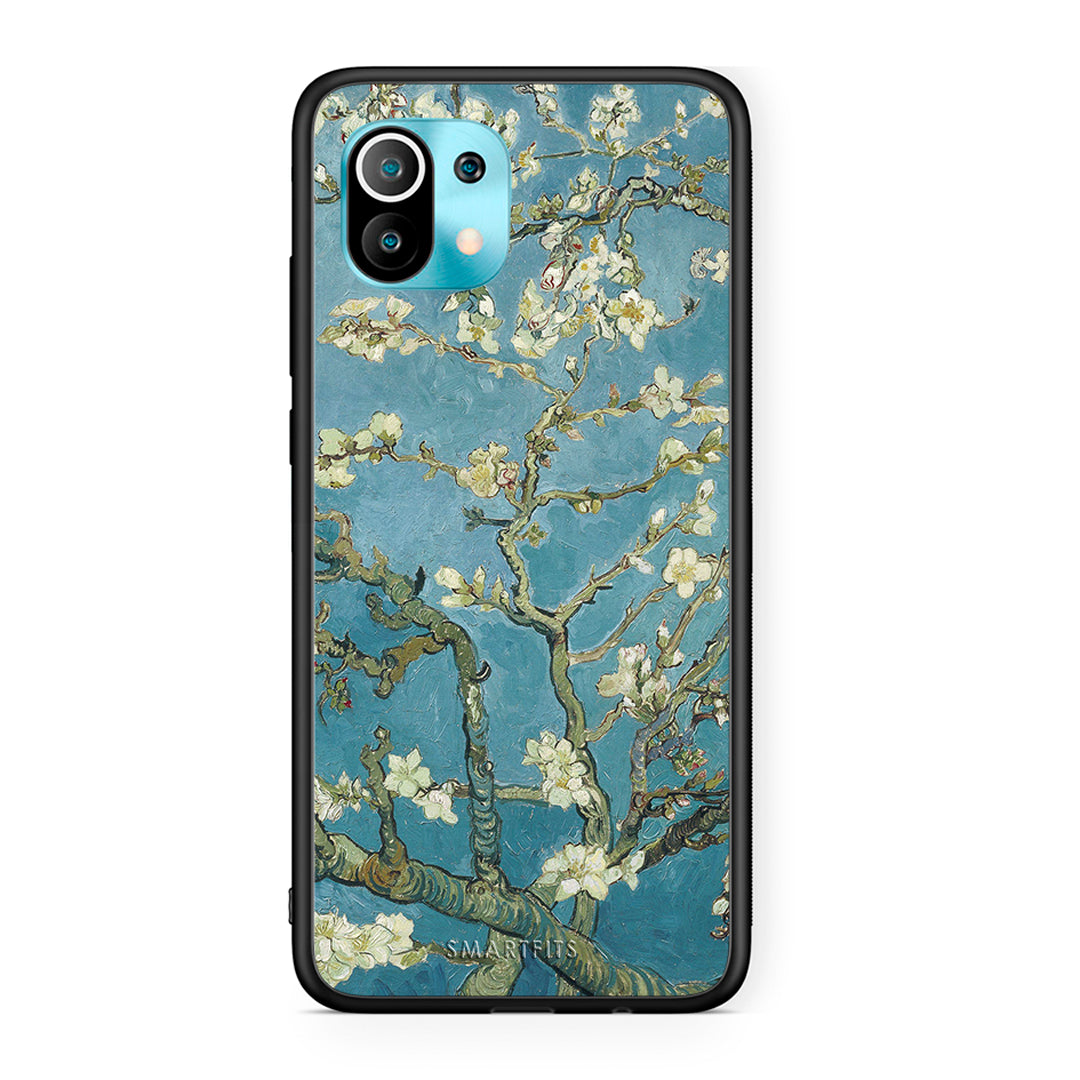 Xiaomi Mi 11 White Blossoms θήκη από τη Smartfits με σχέδιο στο πίσω μέρος και μαύρο περίβλημα | Smartphone case with colorful back and black bezels by Smartfits