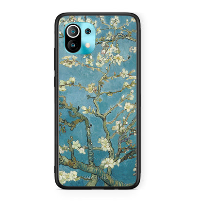 Xiaomi Mi 11 White Blossoms θήκη από τη Smartfits με σχέδιο στο πίσω μέρος και μαύρο περίβλημα | Smartphone case with colorful back and black bezels by Smartfits