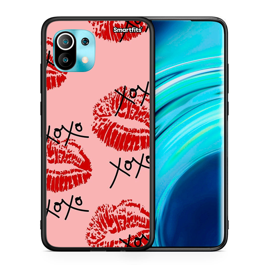 Θήκη Xiaomi Mi 11 XOXO Lips από τη Smartfits με σχέδιο στο πίσω μέρος και μαύρο περίβλημα | Xiaomi Mi 11 XOXO Lips case with colorful back and black bezels