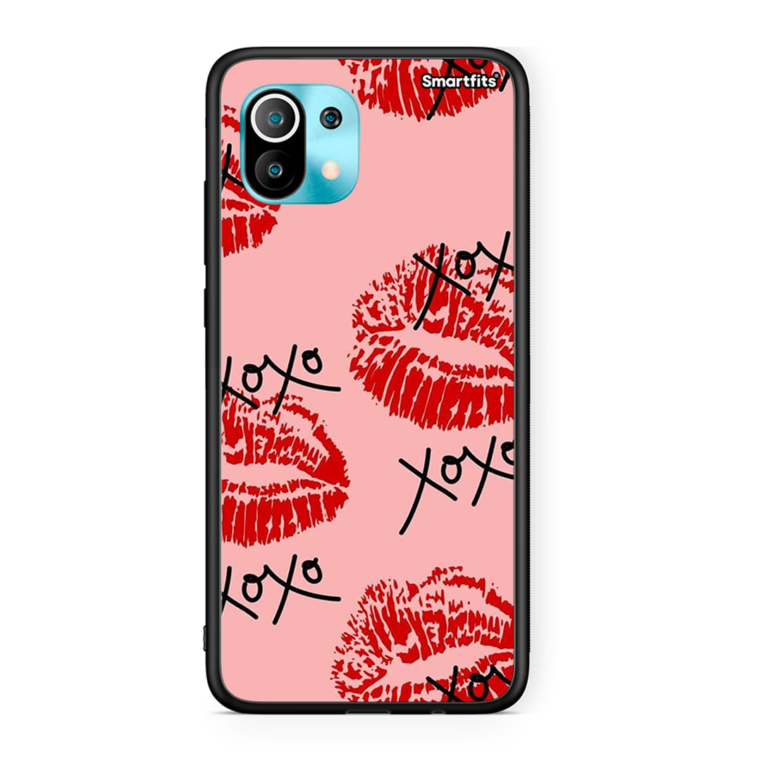 Xiaomi Mi 11 XOXO Lips θήκη από τη Smartfits με σχέδιο στο πίσω μέρος και μαύρο περίβλημα | Smartphone case with colorful back and black bezels by Smartfits
