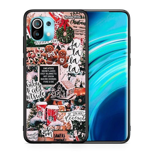 Θήκη Xiaomi Mi 11 Xmas Habbits από τη Smartfits με σχέδιο στο πίσω μέρος και μαύρο περίβλημα | Xiaomi Mi 11 Xmas Habbits case with colorful back and black bezels