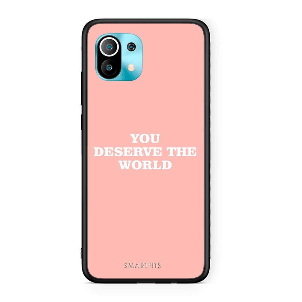 Xiaomi Mi 11 You Deserve The World Θήκη Αγίου Βαλεντίνου από τη Smartfits με σχέδιο στο πίσω μέρος και μαύρο περίβλημα | Smartphone case with colorful back and black bezels by Smartfits