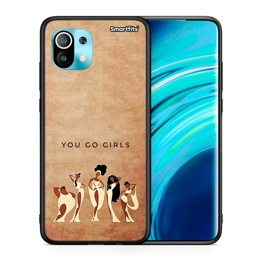 Θήκη Xiaomi Mi 11 You Go Girl από τη Smartfits με σχέδιο στο πίσω μέρος και μαύρο περίβλημα | Xiaomi Mi 11 You Go Girl case with colorful back and black bezels