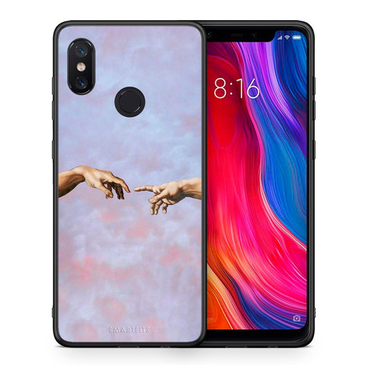 Θήκη Xiaomi Mi 8 Adam Hand από τη Smartfits με σχέδιο στο πίσω μέρος και μαύρο περίβλημα | Xiaomi Mi 8 Adam Hand case with colorful back and black bezels