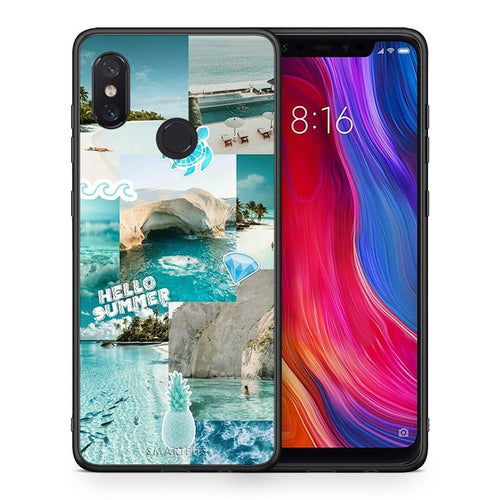 Θήκη Xiaomi Mi 8 Aesthetic Summer από τη Smartfits με σχέδιο στο πίσω μέρος και μαύρο περίβλημα | Xiaomi Mi 8 Aesthetic Summer case with colorful back and black bezels