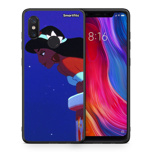 Θήκη Xiaomi Mi 8 Alladin And Jasmine Love 2 από τη Smartfits με σχέδιο στο πίσω μέρος και μαύρο περίβλημα | Xiaomi Mi 8 Alladin And Jasmine Love 2 case with colorful back and black bezels