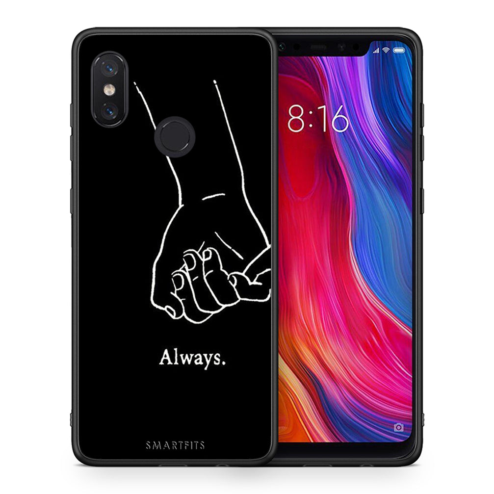 Θήκη Αγίου Βαλεντίνου Xiaomi Mi 8 Always & Forever 1 από τη Smartfits με σχέδιο στο πίσω μέρος και μαύρο περίβλημα | Xiaomi Mi 8 Always & Forever 1 case with colorful back and black bezels