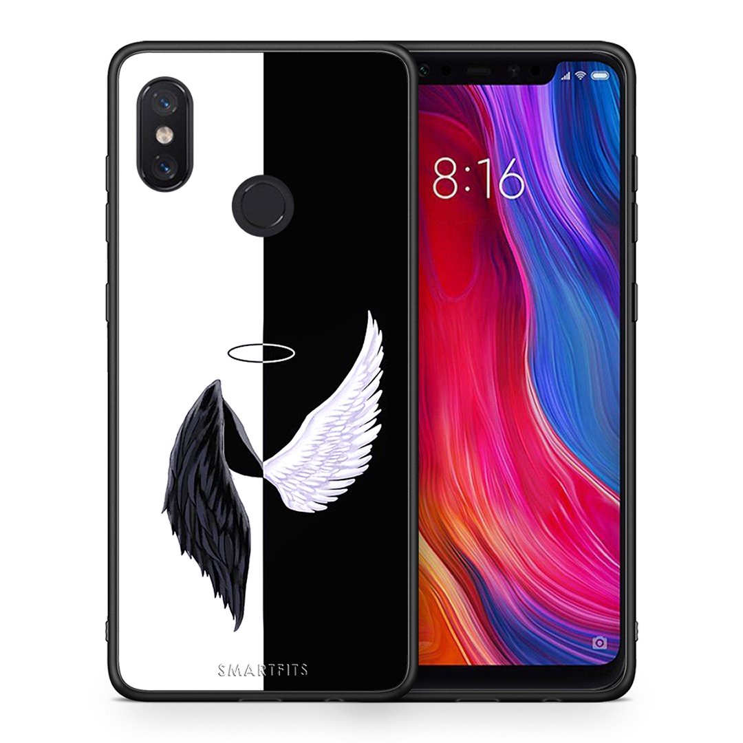 Θήκη Xiaomi Mi 8 Angels Demons από τη Smartfits με σχέδιο στο πίσω μέρος και μαύρο περίβλημα | Xiaomi Mi 8 Angels Demons case with colorful back and black bezels