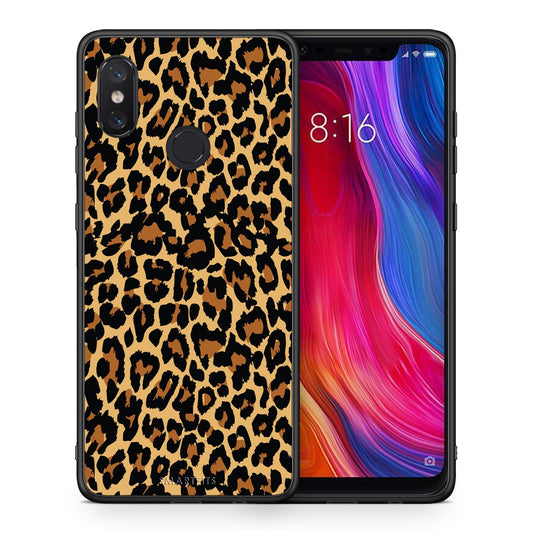 Θήκη Xiaomi Mi 8 Leopard Animal από τη Smartfits με σχέδιο στο πίσω μέρος και μαύρο περίβλημα | Xiaomi Mi 8 Leopard Animal case with colorful back and black bezels