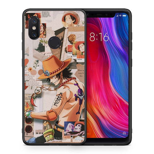 Θήκη Xiaomi Mi 8 Anime Collage από τη Smartfits με σχέδιο στο πίσω μέρος και μαύρο περίβλημα | Xiaomi Mi 8 Anime Collage case with colorful back and black bezels
