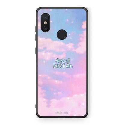 Xiaomi Mi 8 Anti Social Θήκη Αγίου Βαλεντίνου από τη Smartfits με σχέδιο στο πίσω μέρος και μαύρο περίβλημα | Smartphone case with colorful back and black bezels by Smartfits