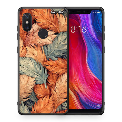 Θήκη Xiaomi Mi 8 Autumn Leaves από τη Smartfits με σχέδιο στο πίσω μέρος και μαύρο περίβλημα | Xiaomi Mi 8 Autumn Leaves case with colorful back and black bezels