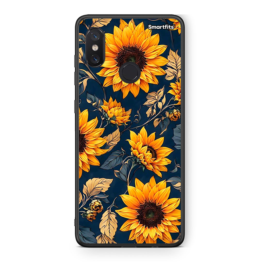 Xiaomi Mi 8 Autumn Sunflowers Θήκη από τη Smartfits με σχέδιο στο πίσω μέρος και μαύρο περίβλημα | Smartphone case with colorful back and black bezels by Smartfits