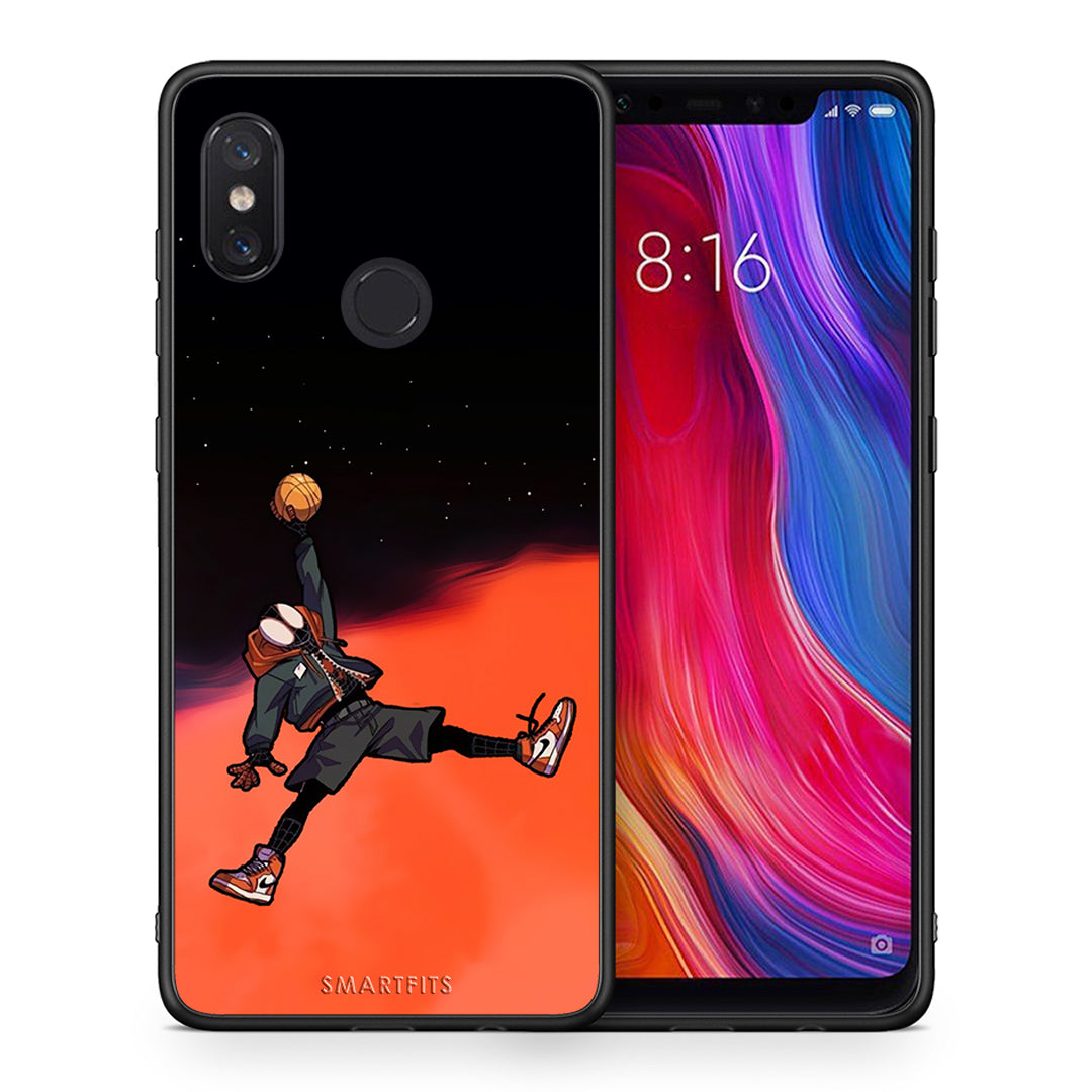 Θήκη Xiaomi Mi 8 Basketball Hero από τη Smartfits με σχέδιο στο πίσω μέρος και μαύρο περίβλημα | Xiaomi Mi 8 Basketball Hero case with colorful back and black bezels