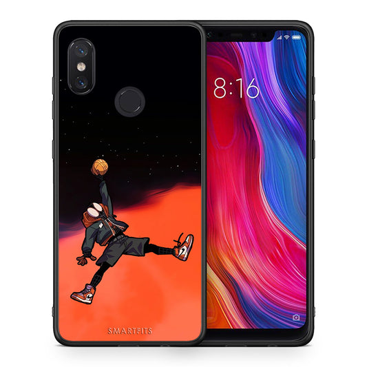 Θήκη Xiaomi Mi 8 Basketball Hero από τη Smartfits με σχέδιο στο πίσω μέρος και μαύρο περίβλημα | Xiaomi Mi 8 Basketball Hero case with colorful back and black bezels