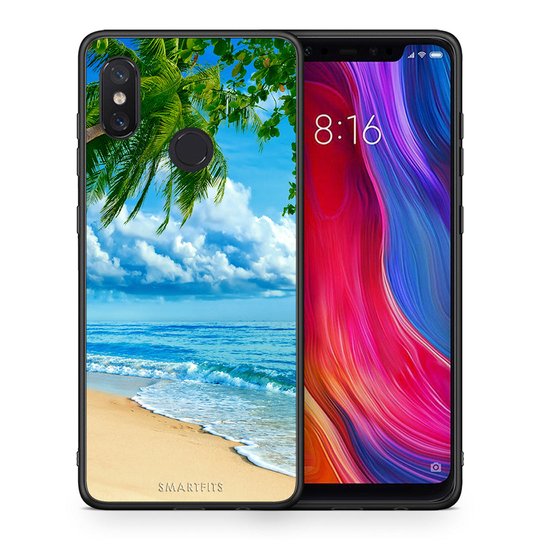Θήκη Xiaomi Mi 8 Beautiful Beach από τη Smartfits με σχέδιο στο πίσω μέρος και μαύρο περίβλημα | Xiaomi Mi 8 Beautiful Beach case with colorful back and black bezels