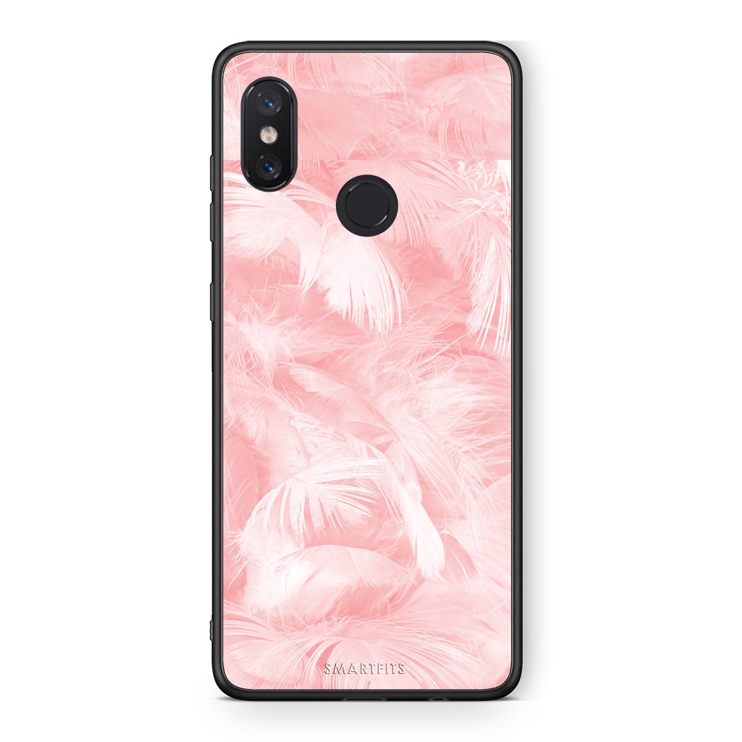 33 - Xiaomi Mi 8 Pink Feather Boho case, cover, bumper
