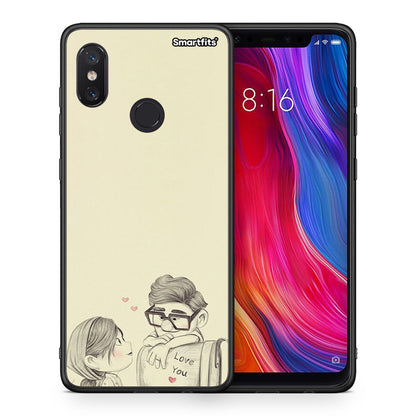 Θήκη Xiaomi Mi 8 Carl And Ellie από τη Smartfits με σχέδιο στο πίσω μέρος και μαύρο περίβλημα | Xiaomi Mi 8 Carl And Ellie case with colorful back and black bezels