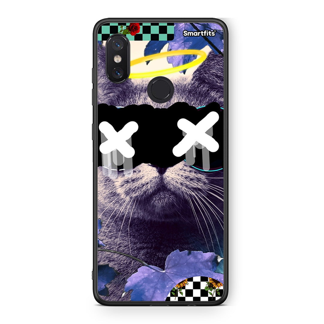 Xiaomi Mi 8 Cat Collage θήκη από τη Smartfits με σχέδιο στο πίσω μέρος και μαύρο περίβλημα | Smartphone case with colorful back and black bezels by Smartfits