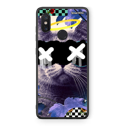 Xiaomi Mi 8 Cat Collage θήκη από τη Smartfits με σχέδιο στο πίσω μέρος και μαύρο περίβλημα | Smartphone case with colorful back and black bezels by Smartfits