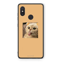 Thumbnail for Xiaomi Mi 8 Cat Tongue θήκη από τη Smartfits με σχέδιο στο πίσω μέρος και μαύρο περίβλημα | Smartphone case with colorful back and black bezels by Smartfits
