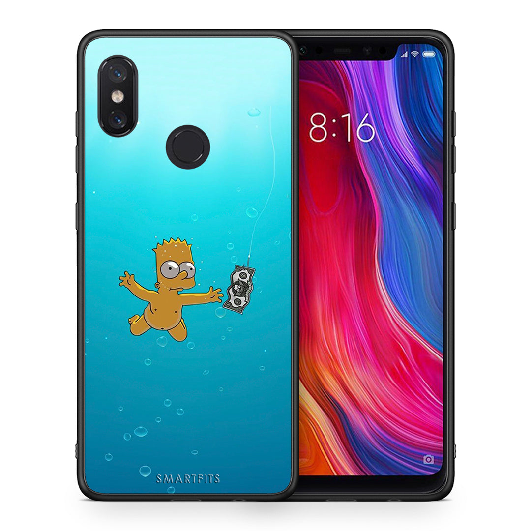 Θήκη Xiaomi Mi 8 Chasing Money από τη Smartfits με σχέδιο στο πίσω μέρος και μαύρο περίβλημα | Xiaomi Mi 8 Chasing Money case with colorful back and black bezels