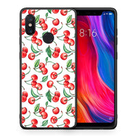 Thumbnail for Θήκη Xiaomi Mi 8 Cherry Summer από τη Smartfits με σχέδιο στο πίσω μέρος και μαύρο περίβλημα | Xiaomi Mi 8 Cherry Summer case with colorful back and black bezels